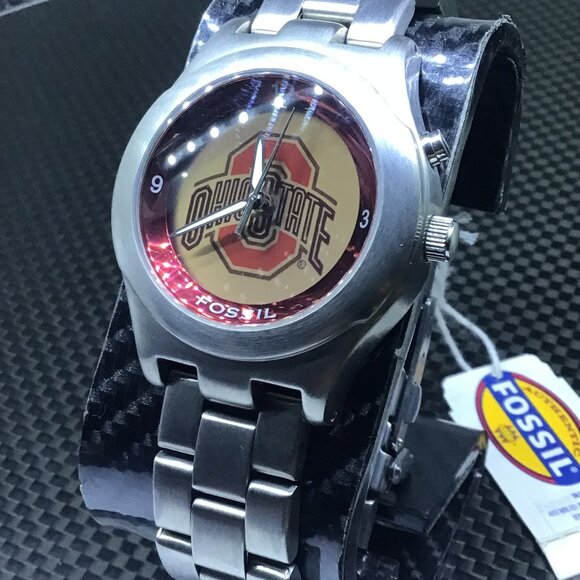 Ohio State Buckeyes NCAA Stainless-Steel Kaleido Watch by Fossil NEW RARE